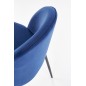 Scaun tapitat Kim, catifea bleumarin, picioare metalice, stil clasic, 49x50x80x48 cm