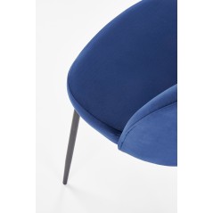 Scaun tapitat living/sufragerie Halmar K314, cadru metal,  stil clasic, 49x50x80x48cm, catifea, albastru