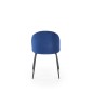Scaun tapitat Kim, catifea bleumarin, picioare metalice, stil clasic, 49x50x80x48 cm