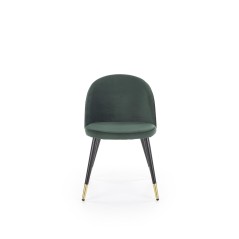 Scaun tapitat Selma, pentru living elegant, cadru metal, tapiterie de catifea, 50x55x76x47cm, verde
