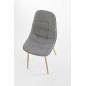 Scaun tapitat Athena, amplasare in living, stil scandinav, 44x56x87x48 cm, stofa gri