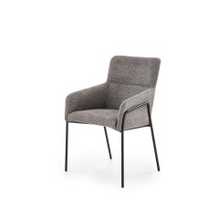 Scaun living/sufragerie Halmar K327, cadru metal, stil modern, 57x61x84x47cm, textil, gri
