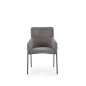Scaun modern tip fotoliu, pentru living, cadru metal, 56x61x84x47cm, tapiterie din stofa, gri