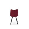 Scaun tapitat living/sufragerie Halmar K332, cadru metal, stil modern, 46x61x84x48cm, catifea, rosu