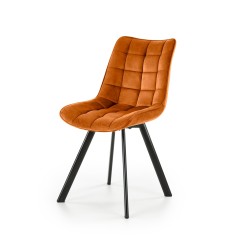 Scaun tapitat living/sufragerie Halmar K332, cadru metal, stil modern, 46x61x84x48cm, catifea, maro