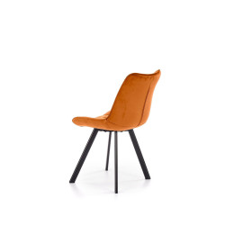 Scaun tapitat living/sufragerie Halmar K332, cadru metal,  stil modern, 46x61x84x48cm, catifea, maro