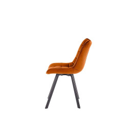 Scaun tapitat living/sufragerie Halmar K332, cadru metal,  stil modern, 46x61x84x48cm, catifea, maro
