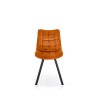 Scaun tapitat living/sufragerie Halmar K332, cadru metal, stil modern, 46x61x84x48cm, catifea, maro