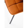 Scaun tapitat living/sufragerie Halmar K332, cadru metal, stil modern, 46x61x84x48cm, catifea, maro
