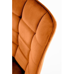 Scaun tapitat living/sufragerie Halmar K332, cadru metal,  stil modern, 46x61x84x48cm, catifea, maro