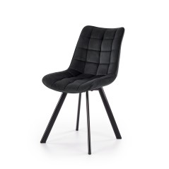 Scaun tapitat living/sufragerie Halmar K332, cadru metal, stil modern, 46x61x84x48cm, catifea, negru