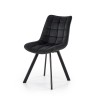 Scaun tapitat living/sufragerie Halmar K332, cadru metal, stil modern, 46x61x84x48cm, catifea, negru