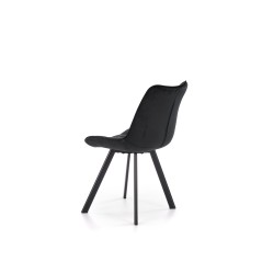 Scaun tapitat living/sufragerie Halmar K332, cadru metal,  stil modern, 46x61x84x48cm, catifea, negru