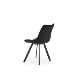 Scaun tapitat living/sufragerie Halmar K332, cadru metal,  stil modern, 46x61x84x48cm, catifea, negru