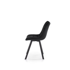Scaun tapitat living/sufragerie Halmar K332, cadru metal,  stil modern, 46x61x84x48cm, catifea, negru