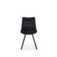 Scaun living Vivian, tapiterie catifea neagra, cadru metalic, stil modern, 46x61x84x48 cm