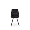 Scaun tapitat living/sufragerie Halmar K332, cadru metal, stil modern, 46x61x84x48cm, catifea, negru