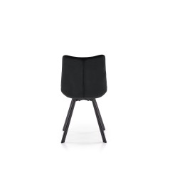 Scaun tapitat living/sufragerie Halmar K332, cadru metal,  stil modern, 46x61x84x48cm, catifea, negru