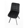 Scaun tapitat living/sufragerie Halmar K332, cadru metal, stil modern, 46x61x84x48cm, catifea, negru