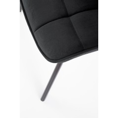 Scaun tapitat living/sufragerie Halmar K332, cadru metal,  stil modern, 46x61x84x48cm, catifea, negru