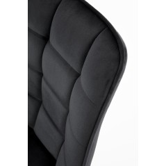 Scaun tapitat living/sufragerie Halmar K332, cadru metal,  stil modern, 46x61x84x48cm, catifea, negru