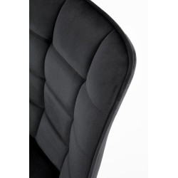 Scaun tapitat living/sufragerie Halmar K332, cadru metal,  stil modern, 46x61x84x48cm, catifea, negru