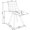 Scaun tapitat living/sufragerie Halmar K332, cadru metal, stil modern, 46x61x84x48cm, catifea, negru