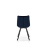 Scaun tapitat living/sufragerie Halmar K332, cadru metal, stil modern, 46x61x84x48cm, catifea, albastru