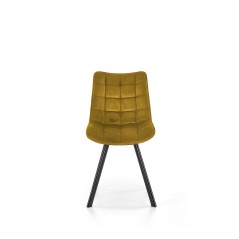 Scaun modern Vivian, amplasare living, baza metalica, tapiterie eleganta din catifea, 46x61x84x48 cm