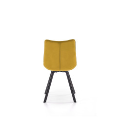 Scaun tapitat living/sufragerie Halmar K332, cadru metal,  stil modern, 46x61x84x48cm, catifea, galben