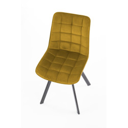 Scaun tapitat living/sufragerie Halmar K332, cadru metal,  stil modern, 46x61x84x48cm, catifea, galben