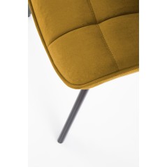 Scaun tapitat living/sufragerie Halmar K332, cadru metal,  stil modern, 46x61x84x48cm, catifea, galben