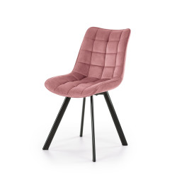 Scaun tapitat living/sufragerie Halmar K332, cadru metal,  stil modern, 46x61x84x48cm, catifea, roz