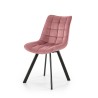 Scaun tapitat living/sufragerie Halmar K332, cadru metal, stil modern, 46x61x84x48cm, catifea, roz