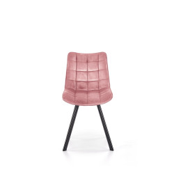 Scaun tapitat living/sufragerie Halmar K332, cadru metal,  stil modern, 46x61x84x48cm, catifea, roz