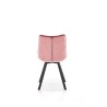Scaun tapitat living/sufragerie Halmar K332, cadru metal, stil modern, 46x61x84x48cm, catifea, roz