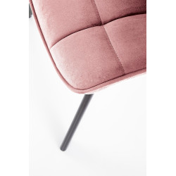 Scaun tapitat living/sufragerie Halmar K332, cadru metal,  stil modern, 46x61x84x48cm, catifea, roz