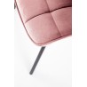 Scaun tapitat living/sufragerie Halmar K332, cadru metal, stil modern, 46x61x84x48cm, catifea, roz