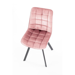 Scaun tapitat living/sufragerie Halmar K332, cadru metal,  stil modern, 46x61x84x48cm, catifea, roz