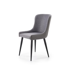 Scaun living/sufragerie Halmar K333, cadru metal,  stil clasic, 49x62x87x48cm, textil/piele, gri