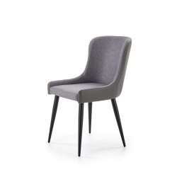 Scaun living/sufragerie Halmar K333, cadru metal,  stil clasic, 49x62x87x48cm, textil/piele, gri