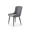 Scaun living/sufragerie Halmar K333, cadru metal, stil clasic, 49x62x87x48cm, textil/piele, gri
