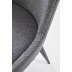 Scaun living/sufragerie Halmar K333, cadru metal,  stil clasic, 49x62x87x48cm, textil/piele, gri