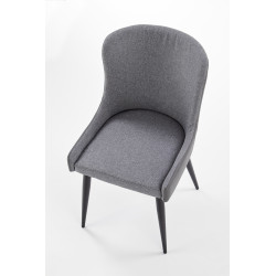 Scaun living/sufragerie Halmar K333, cadru metal,  stil clasic, 49x62x87x48cm, textil/piele, gri