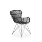 Scaun Tokyo, ratan negru, structura metalica, stil scandinav, inaltime 90 cm Scaun Tokyo, ratan negru, structura metalica, stil scandinav, inaltime 90 cm