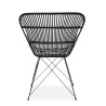 Scaun living/sufragerie Halmar K335, cadru metal, stil scandinav, 61x63x90x45cm, ratan, negru