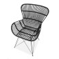 Scaun Tokyo, ratan negru, structura metalica, stil scandinav, inaltime 90 cm Scaun Tokyo, ratan negru, structura metalica, stil scandinav, inaltime 90 cm