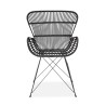 Scaun living/sufragerie Halmar K335, cadru metal, stil scandinav, 61x63x90x45cm, ratan, negru