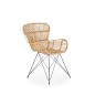Scaun living Tokyo, cadru metalic, ratan natural crem, design scandinav, inaltime 90 cm Scaun living Tokyo, cadru metalic, ratan natural crem, design scandinav, inaltime 90 cm