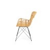 Scaun living/sufragerie Halmar K335, cadru metal, stil scandinav, 61x63x90x45cm, ratan, crem